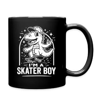 Skater Dino Boy - Full Colour Mug - black - Right