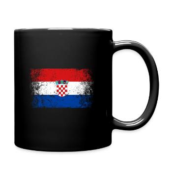 Croatia Croatian Flag Vintage - Full Colour Mug - black - Right