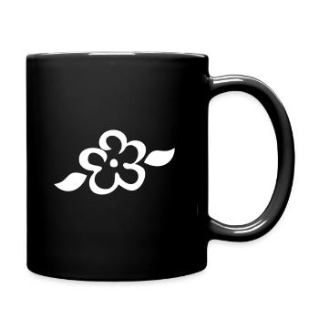 Blume Blümchen Dekoration - Tasse einfarbig - Schwarz - Rechts