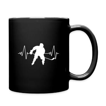 Ice hockey heartbeat Heartbeat Ice hockey | ECG - Full Colour Mug - black - Right