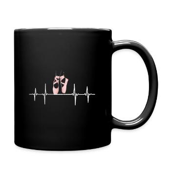 Ballett EKG Herzschlag Ballettschuhe Tanzen - Tasse einfarbig - Schwarz - Rechts