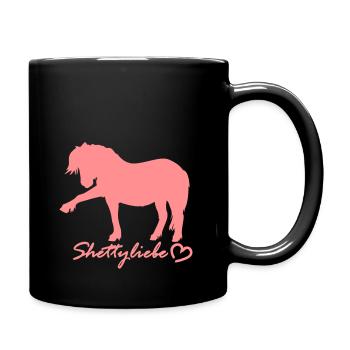 Shettyliebe <3 - Tasse einfarbig - Schwarz - Rechts