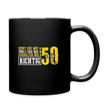 Vintage 50 Jahre Mann 50ter Geschenk 50. Geburtsta - Tasse einfarbig - Schwarz - Rechts