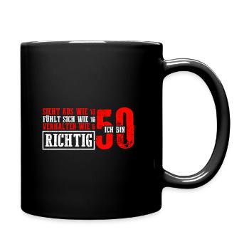 Sieht aus wie 18 fühlt sich wie 16 verhalten wie 6 - Tasse einfarbig - Schwarz - Rechts