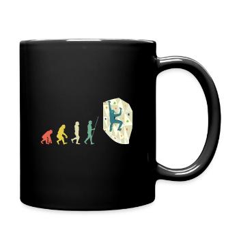 Boulderer Bouldern Evolution Geschenk - Tasse einfarbig - Schwarz - Rechts