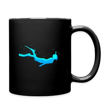 Apnoetauchen Freitaucher Tauchen Taucher Geschenk - Tasse einfarbig - Schwarz - Rechts