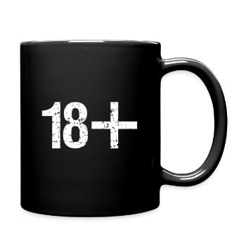18 plus Vintage Distressed Retro - Tasse einfarbig - Schwarz - Rechts