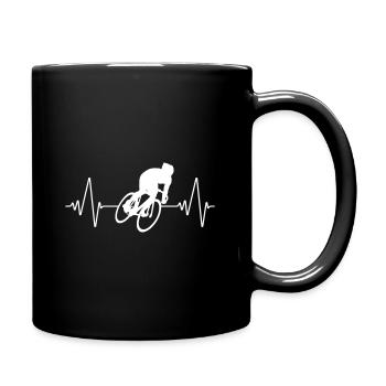 Heartbeat bike | Heartbeat bike wheel - Full Colour Mug - black - Right