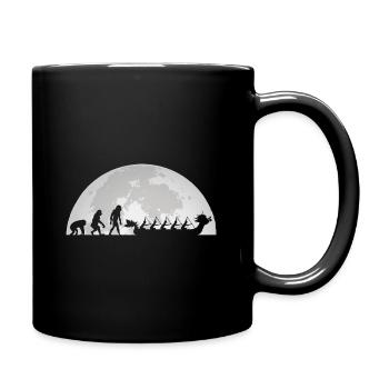 Evolution Drachenboot Mond Vollmond Paddler - Tasse einfarbig - Schwarz - Rechts