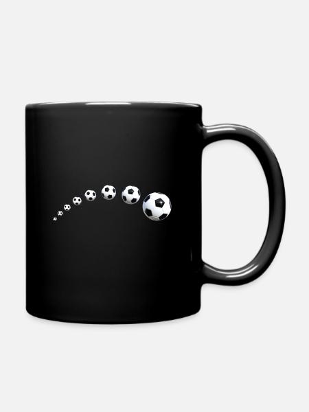 Fliegende Fußbälle - Tasse einfarbig - Schwarz