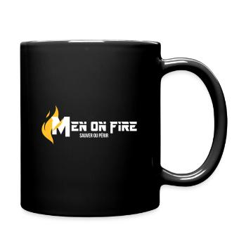 Feuerwehrleute on fire white - Tasse einfarbig - Schwarz - Rechts