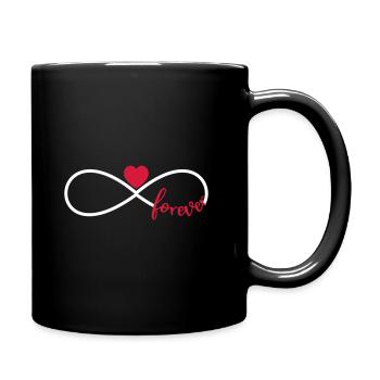 Symbole de l'infini avec le coeur pour toujours pour toujours - Mug uni - noir - Droite