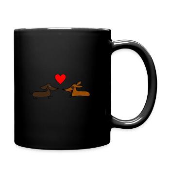 Dachshund love - Full Colour Mug - black - Right