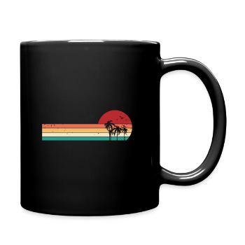 Plage Palmiers Coucher de soleil Vacances Hawaii - Mug uni - noir - Droite