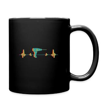 Herzschlag Heimwerker Puls Bohrmaschine Bohrer Ges - Tasse einfarbig - Schwarz - Rechts