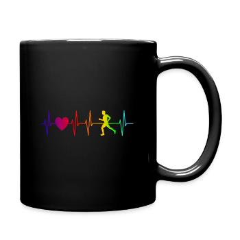 Pouls cardiofréquence coureur - Course - Joggeur - Mug uni - noir - Droite