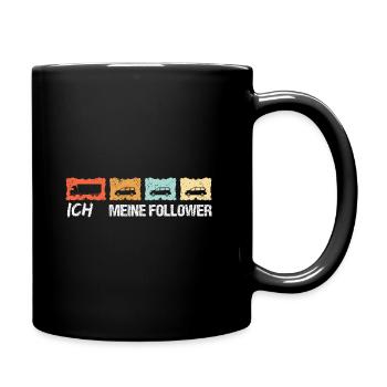 Ich und meine Follower - LKW-Fahrer Lastwagen Fahr - Tasse einfarbig - Schwarz - Rechts