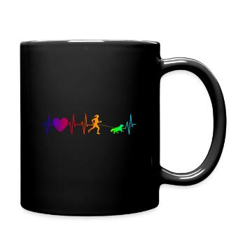 Coureur de cross-country Heartbeat - Canicross - Chien - Mug uni - noir - Droite
