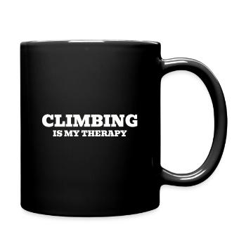 "Climbing is my therapy" Shirt - Full Colour Mug - black - Right