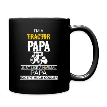 Traktor Papa Landwirt - Tasse einfarbig - Schwarz - Rechts