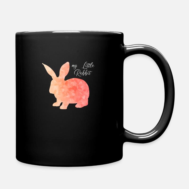 Rabbit Rabbit Rabbit Abstract - Full Colour Mug - black