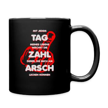 leck mich am arsch - Tasse einfarbig - Schwarz - Rechts