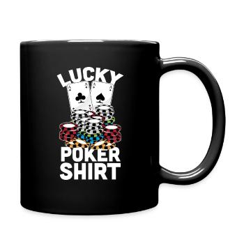 Lucky Poker Shirt | Glücksspielgeschenk für Männer & Frauen - Tasse einfarbig - Schwarz - Rechts