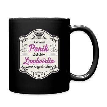 Bauerin Landwirtin Panik - Tasse einfarbig - Schwarz - Rechts