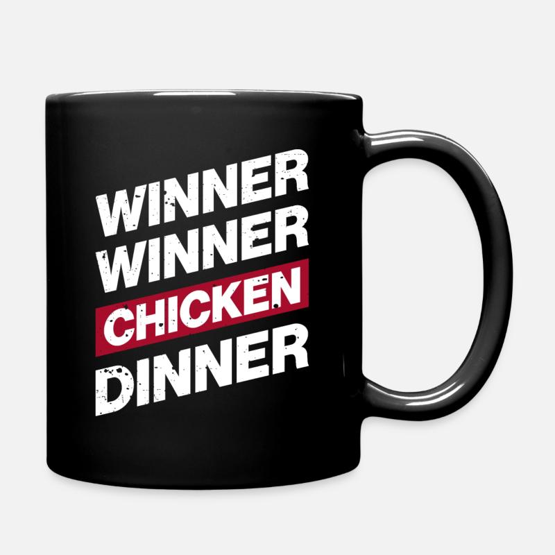 Winner Winner Chicken Dinner Gamer Geschenk - Tasse einfarbig - Schwarz