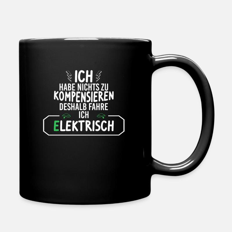 Elektroauto E-Auto Ich fahre elektrisch - Tasse einfarbig - Schwarz