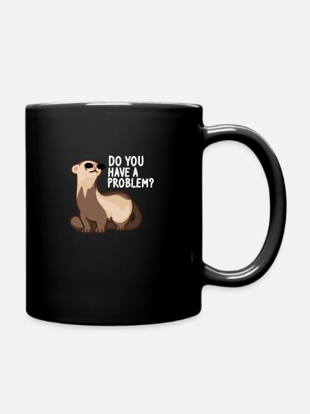 Ferret weasel ferret lovers - problem? - Full Colour Mug - black