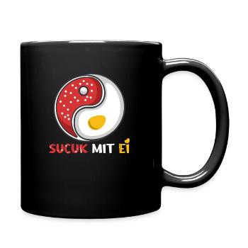 Sucuk mit Ei türkische Knoblauchwurst Spezialität - Tasse einfarbig - Schwarz - Rechts