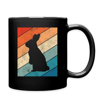 Rabbit Easter Retro Gift - Full Colour Mug - black - Right
