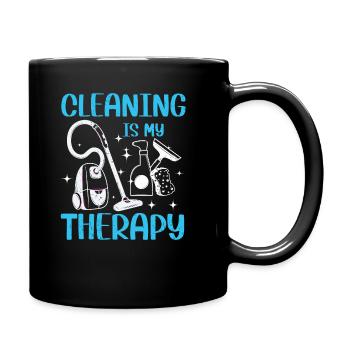 Haushalt Hausfrauen Putzen Putzfrau Geschenk - Tasse einfarbig - Schwarz - Rechts