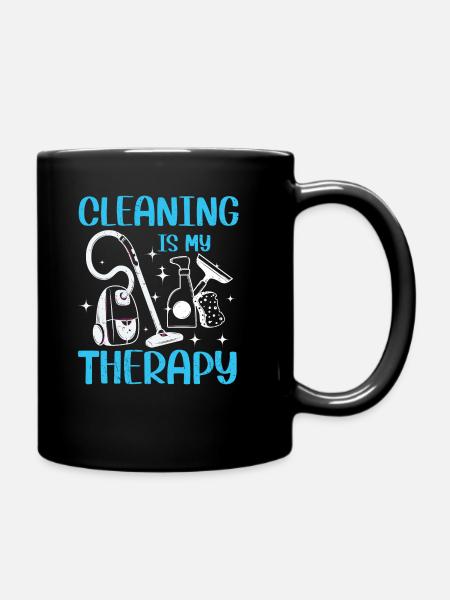 Haushalt Hausfrauen Putzen Putzfrau Geschenk - Tasse einfarbig - Schwarz