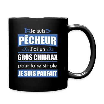 pêcheur pêche | gros chibrax | cadeau beauf - Mug uni - noir - Droite