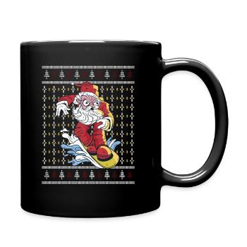 Ugly Christmas sweater mit Weihnachtsmann - Tasse einfarbig - Schwarz - Rechts