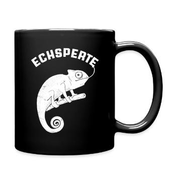 Chamäleon Gecko Lustige Reptilien Echsperte - Tasse einfarbig - Schwarz - Rechts