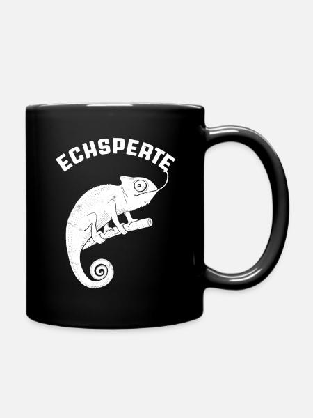 Chamäleon Gecko Lustige Reptilien Echsperte - Tasse einfarbig - Schwarz