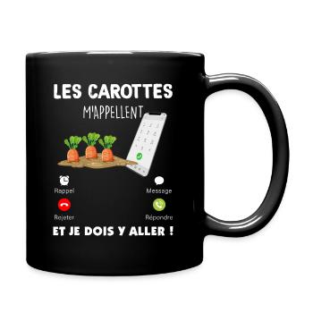 Jardinage humour jardinier carotte - Mug uni - noir - Droite