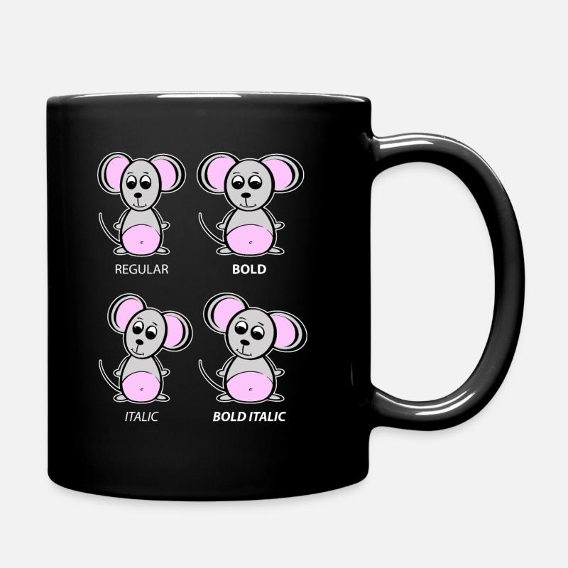 Grafiker Maus - Typografie-Erklärung - Tasse einfarbig - Schwarz