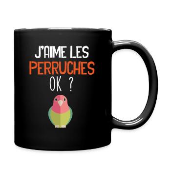 J'aimes les Perruches - Mug uni - noir - Droite