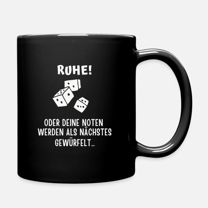 Ruhe ... oder deine Noten - Tasse einfarbig - Schwarz