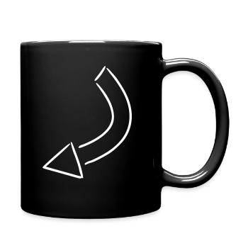 Flèche dessin esquisse blanc - Mug uni - noir - Droite