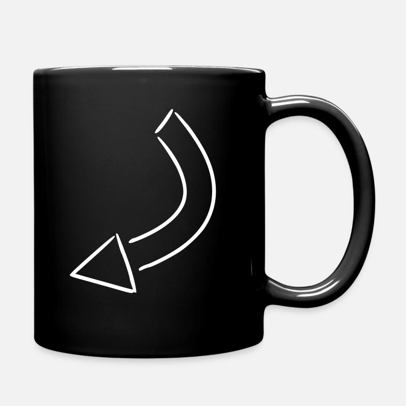 Arrow drawing sketch white - Full Colour Mug - black