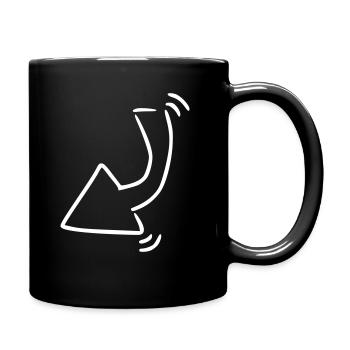 Flèche dessin esquisse blanc - Mug uni - noir - Droite