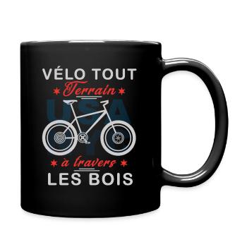 Vélo tout terrain à travers les bois - Mug uni - noir - Droite