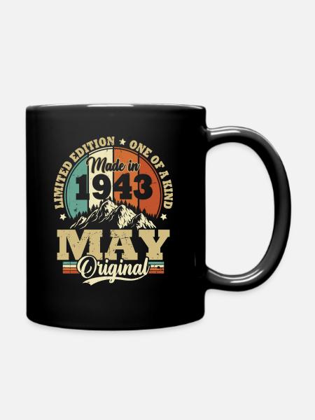 Cadeau D'anniversaire Mai 1943 Vintage Rétro - Mug uni - noir