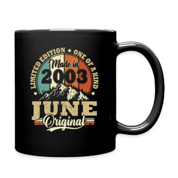 Cadeau D'anniversaire Juin 2003 Vintage Rétro - Mug uni - noir - Droite