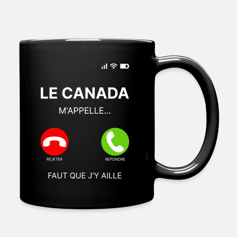 LE CANADA M'APPELLE FAUT QUE J'Y AILLE - Mug uni - noir